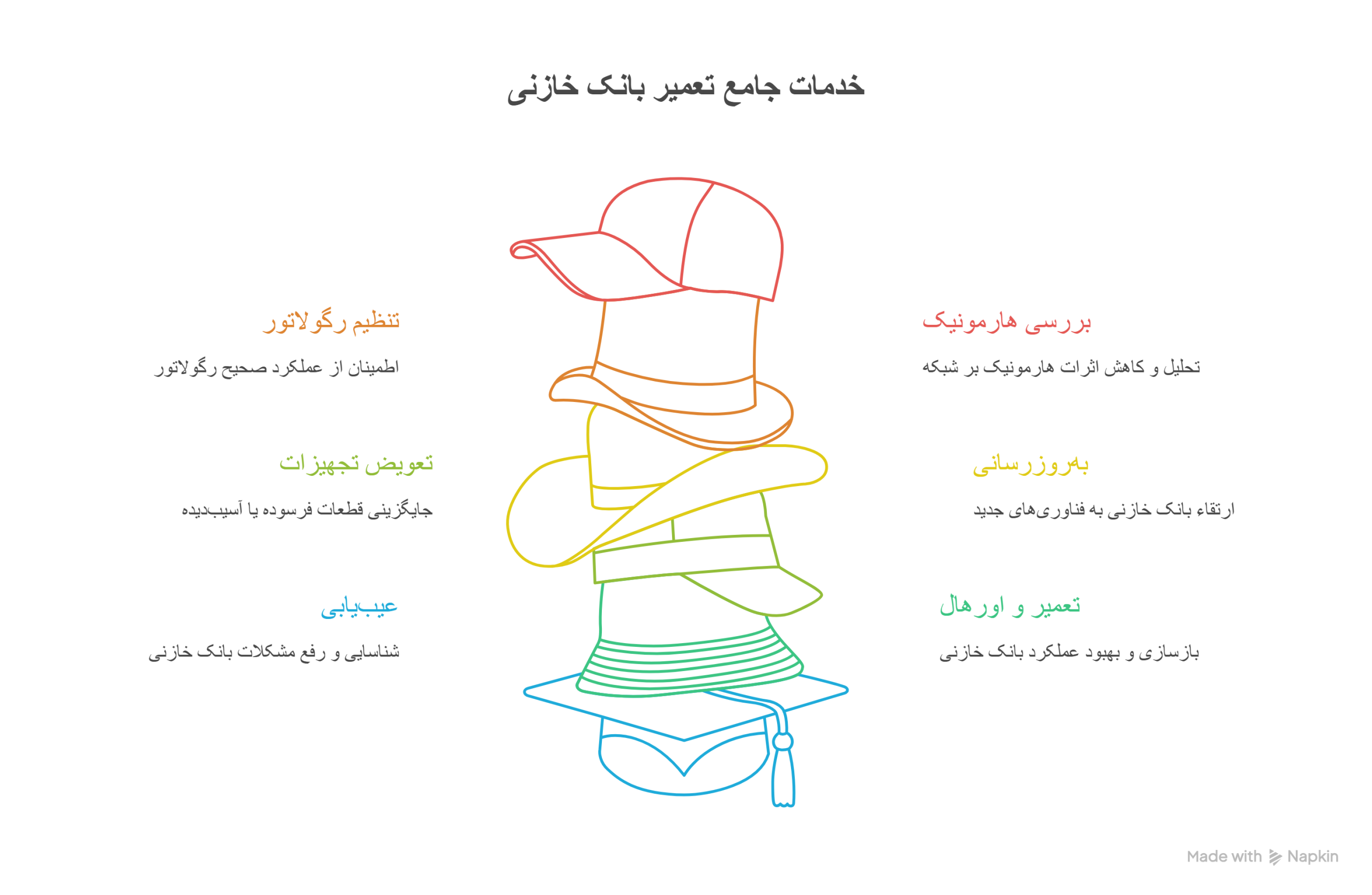 خدمات بانک خازنی | تعمیر، اورهال و نگهداری بانک خازنی در چهار بخش تخصصی